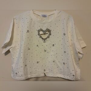 White Embellished Pant Set